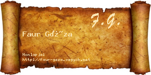 Faur Géza névjegykártya