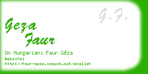 geza faur business card