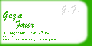 geza faur business card